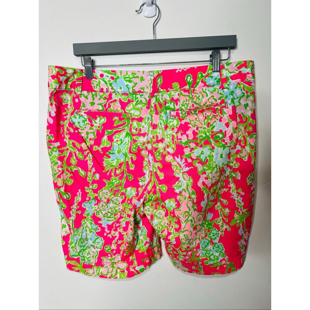 Lilly Pulitzer The Chipper Short Bermuda Shorts Sz 14 Pink Green Southern Charm - Picture 10 of 13